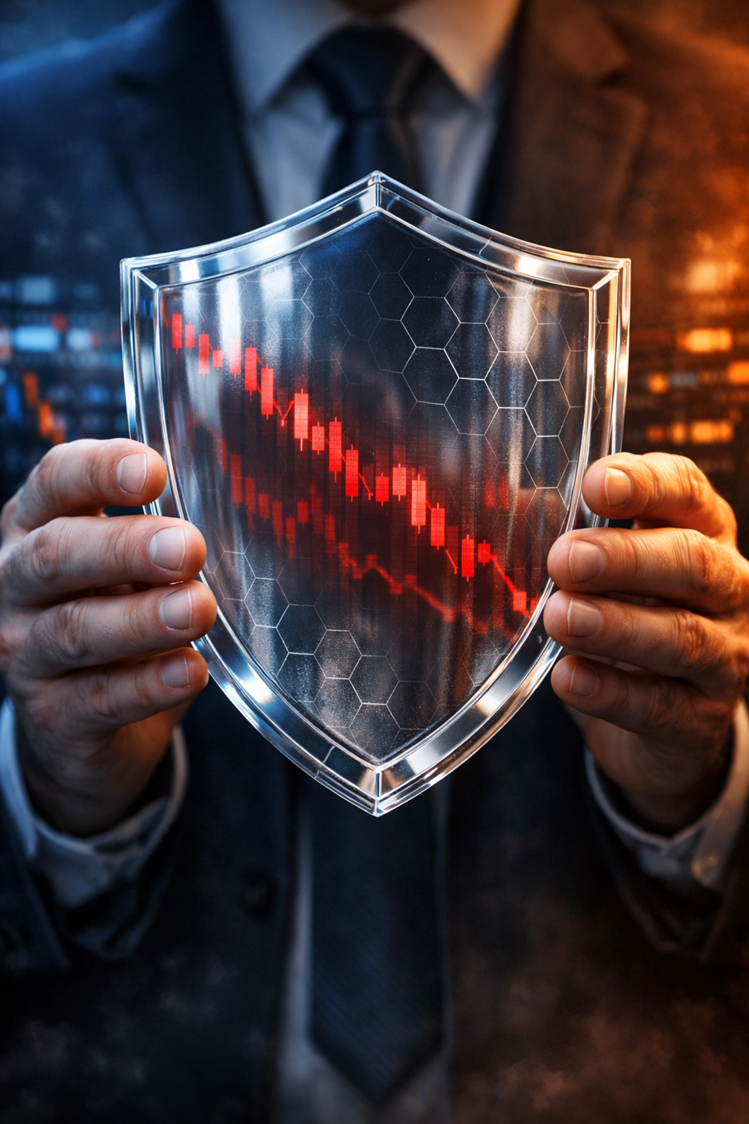 Hedging strategy protecting investment portfolio against market volatility and downside risk