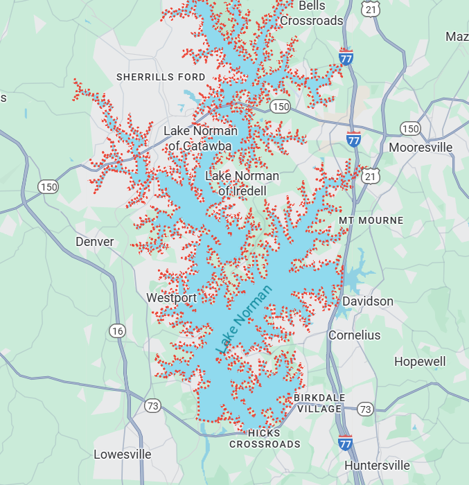 Service Coverage Map - Lake Norman Area