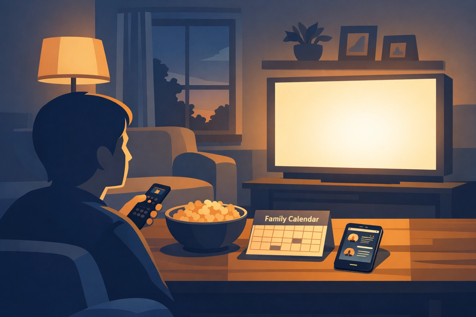 Parent researching Christian movie reviews on smartphone before family movie night