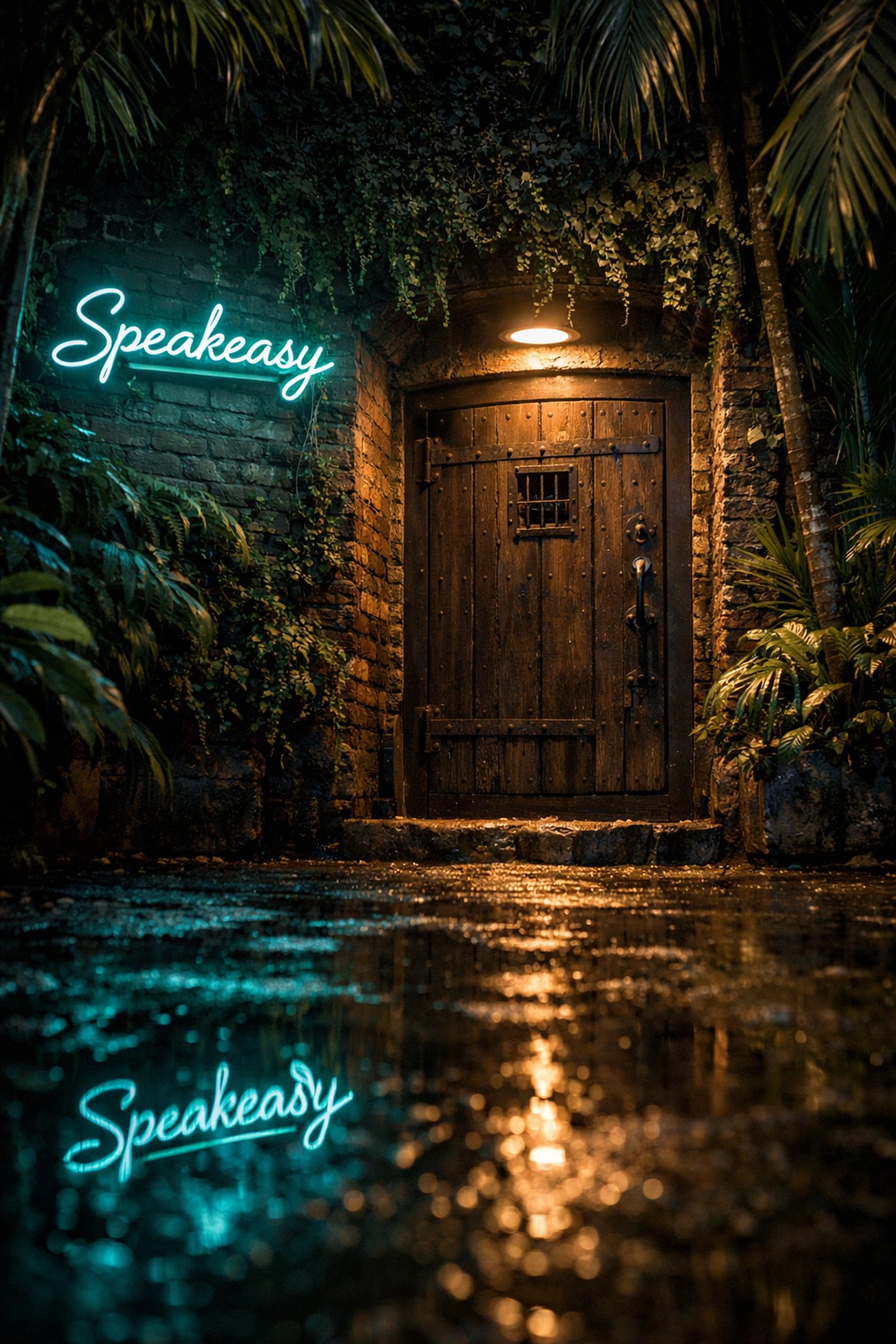A neon-lit entrance to a hidden speakeasy in Miami, one of the best photography locations for urban exploration.