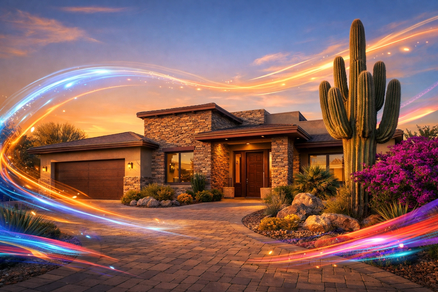 Modern West Valley Arizona home showcasing high-tech marketing for selling without a 6% commission. Modern West Valley Arizona home showcasing high-tech marketing for selling without a 6% commission.