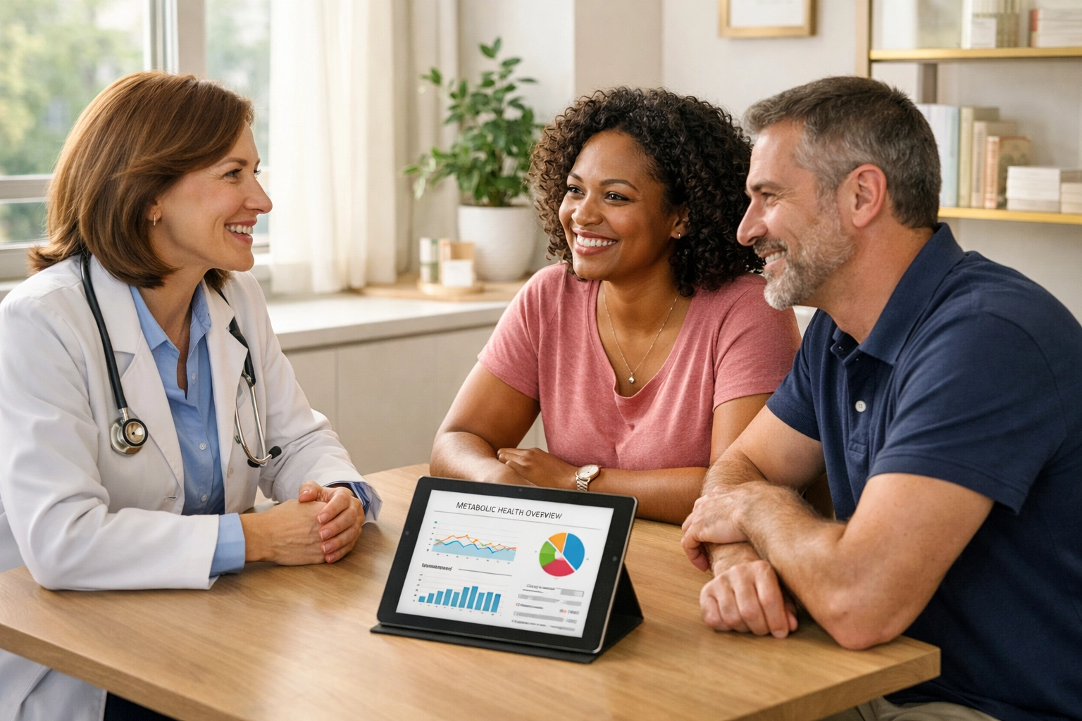 Medical weight loss consultation in Las Vegas with healthcare provider reviewing metabolic health data