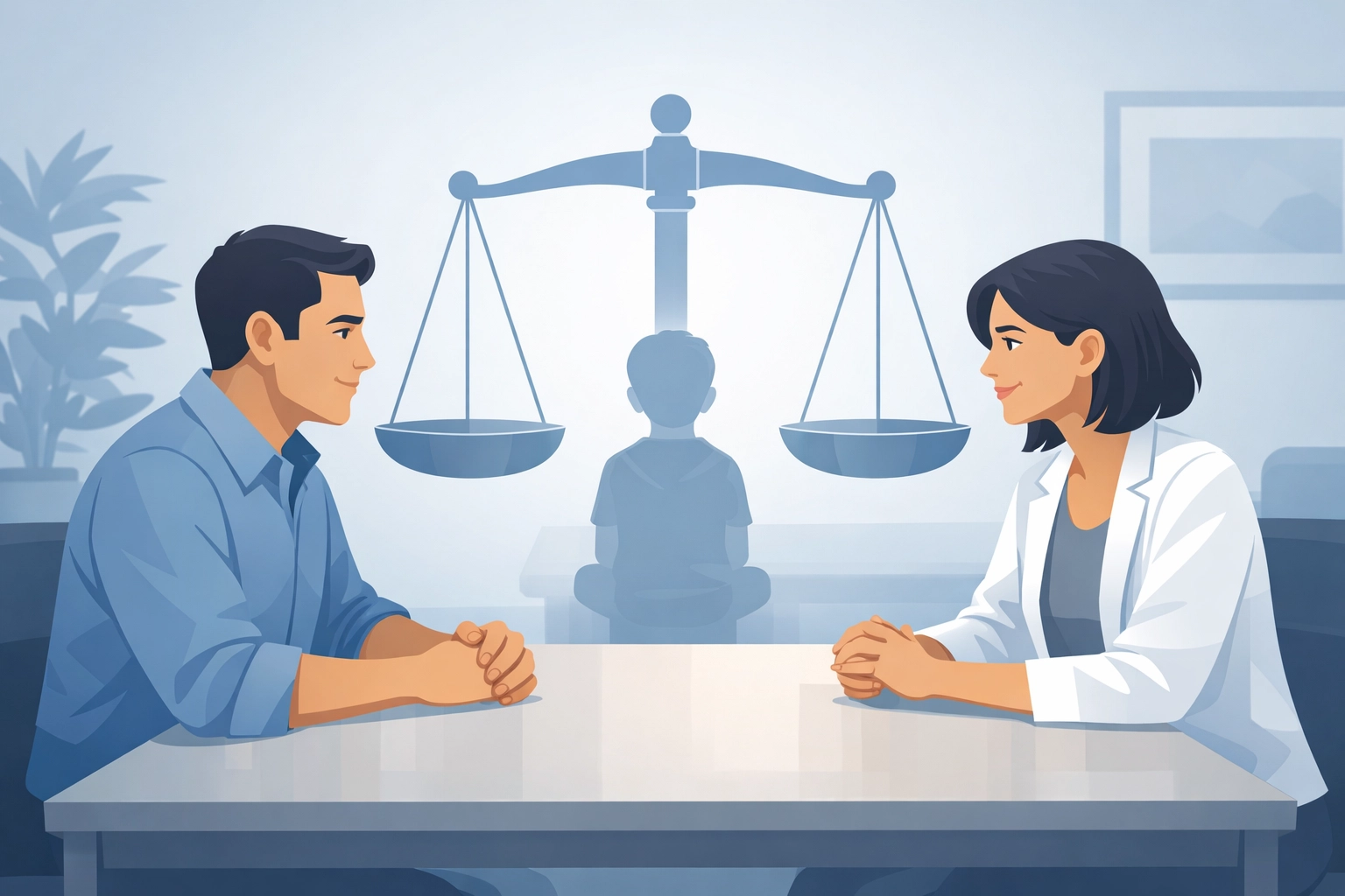 Two parents in fair custody evaluation representing Virginia best interests standard