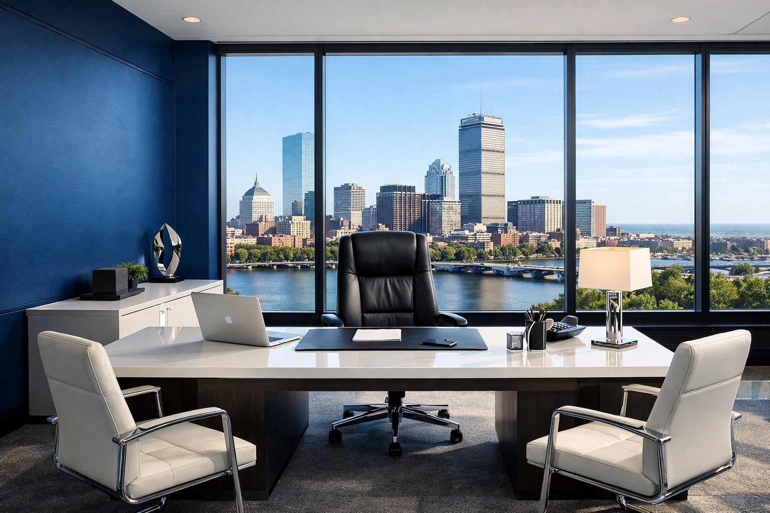 A dust-free luxury executive office illustrating the professional business image of commercial cleaning.