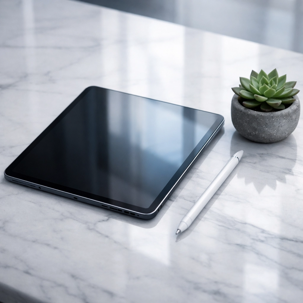 Digital tablet on a modern desk representing efficient SaaS tax software and automated ERO workflows.
