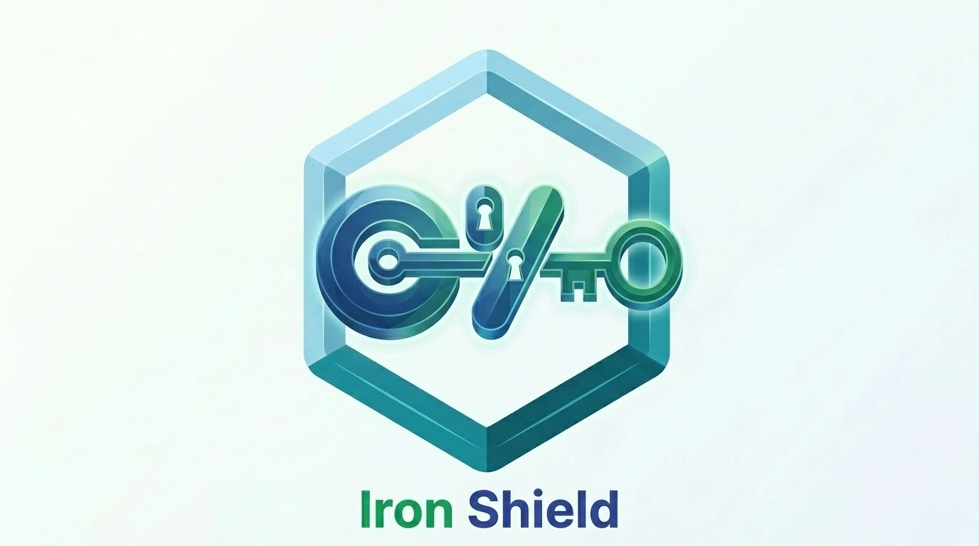 A blue-and-green validation icon representing security and verification in Authyo’s clean visual style, aligned with the official Iron Shield logo branding.