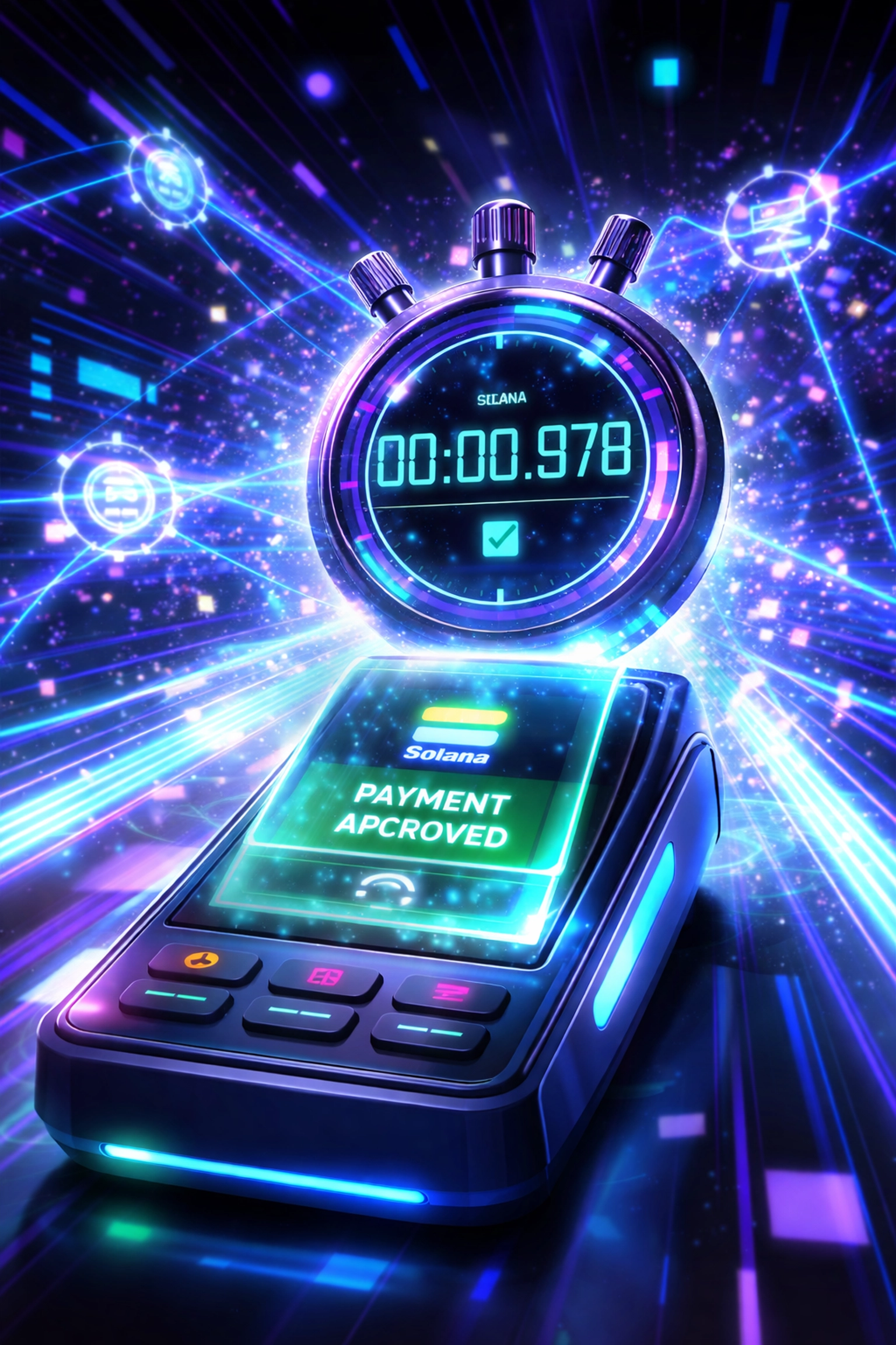 Instant crypto payment settlement at point-of-sale terminal with sub-second blockchain transaction confirmation