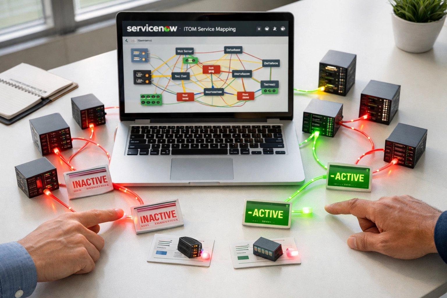 ServiceNow ITOM and ITAM integration showing infrastructure-to-license connections for automated cost recovery