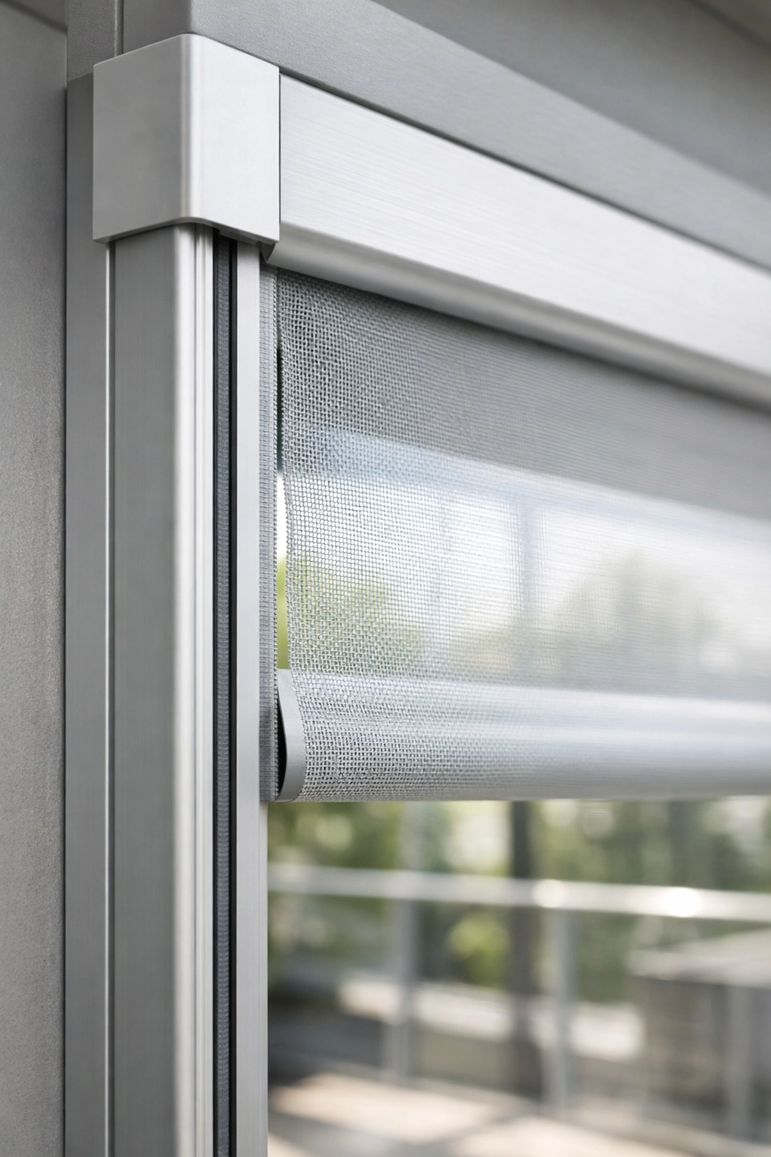 Zip Screen Sonnenschutz System als vertikaler Wind- und Sichtschutz für Terrasse