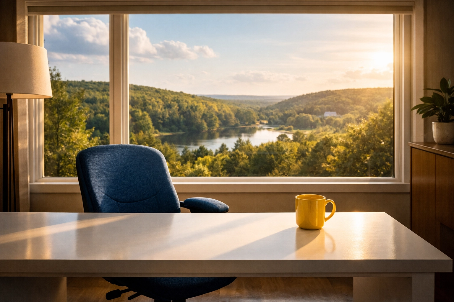 Dust-free home office in Massachusetts illustrating the results of House Cleaning Millbury MA.