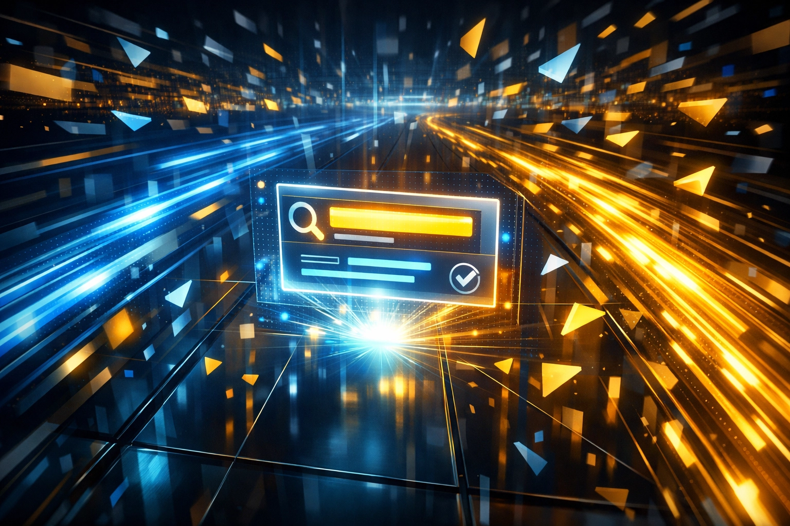 Conceptual visualization of high-speed PPC bidding and rapid digital marketing results.