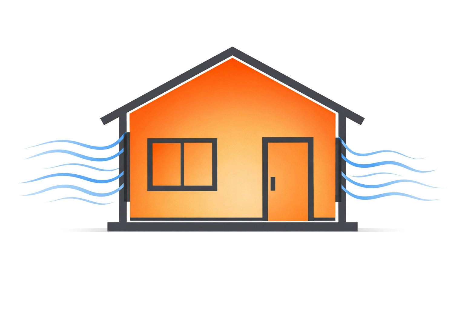 Diagram of heat retention and energy savings in a North Vancouver home with professional sealing.