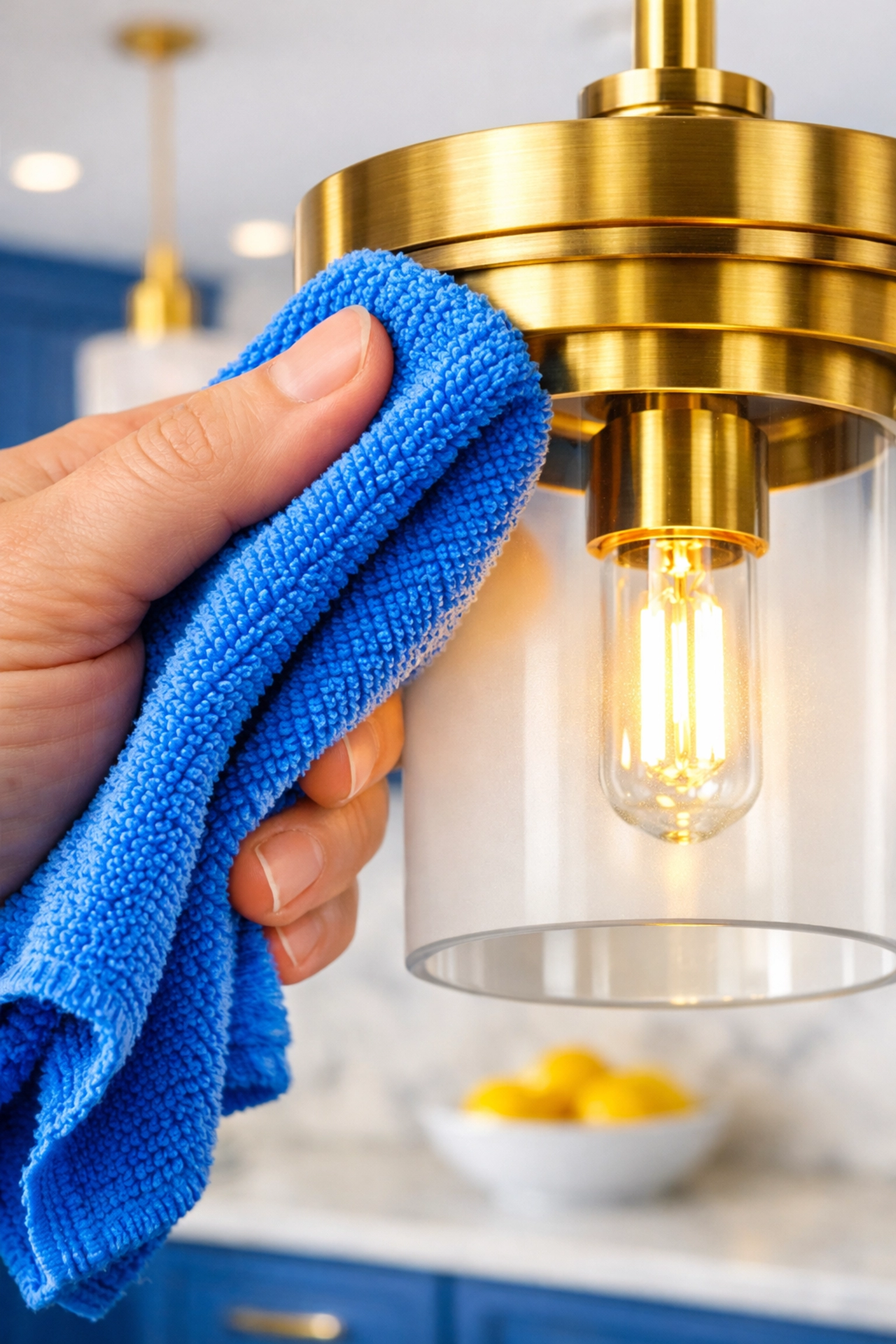 Expert post construction cleaning Boxborough ensures light fixtures are dust-free after a renovation.