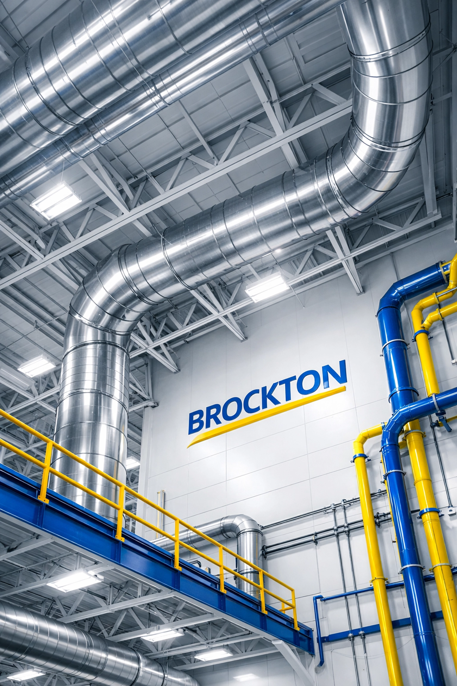 Clean industrial ceilings and ventilation ducts in a Brockton manufacturing facility ensuring high air quality.