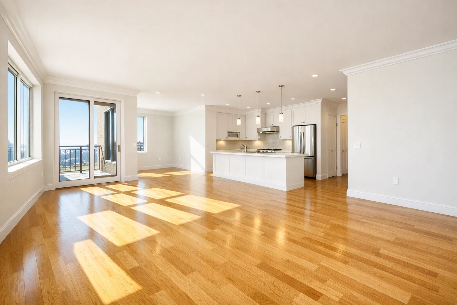 Clean empty Massachusetts apartment ready for move-in after professional deep cleaning services.