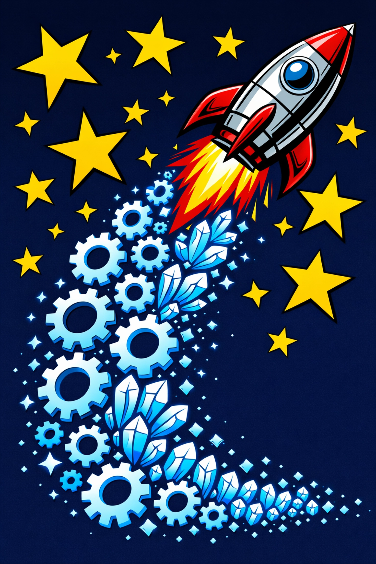 A rocket ship representing rapid business growth powered by AI customer support automation.