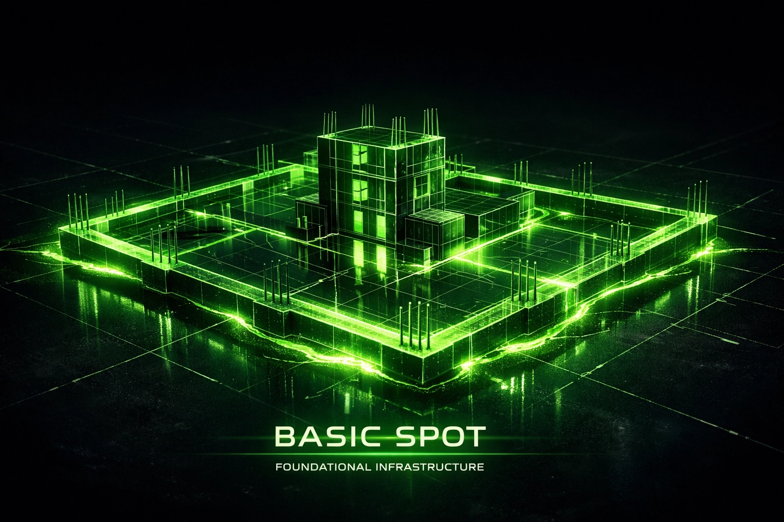 Neon green digital foundation representing a professional business listing for Jefferson City MO.