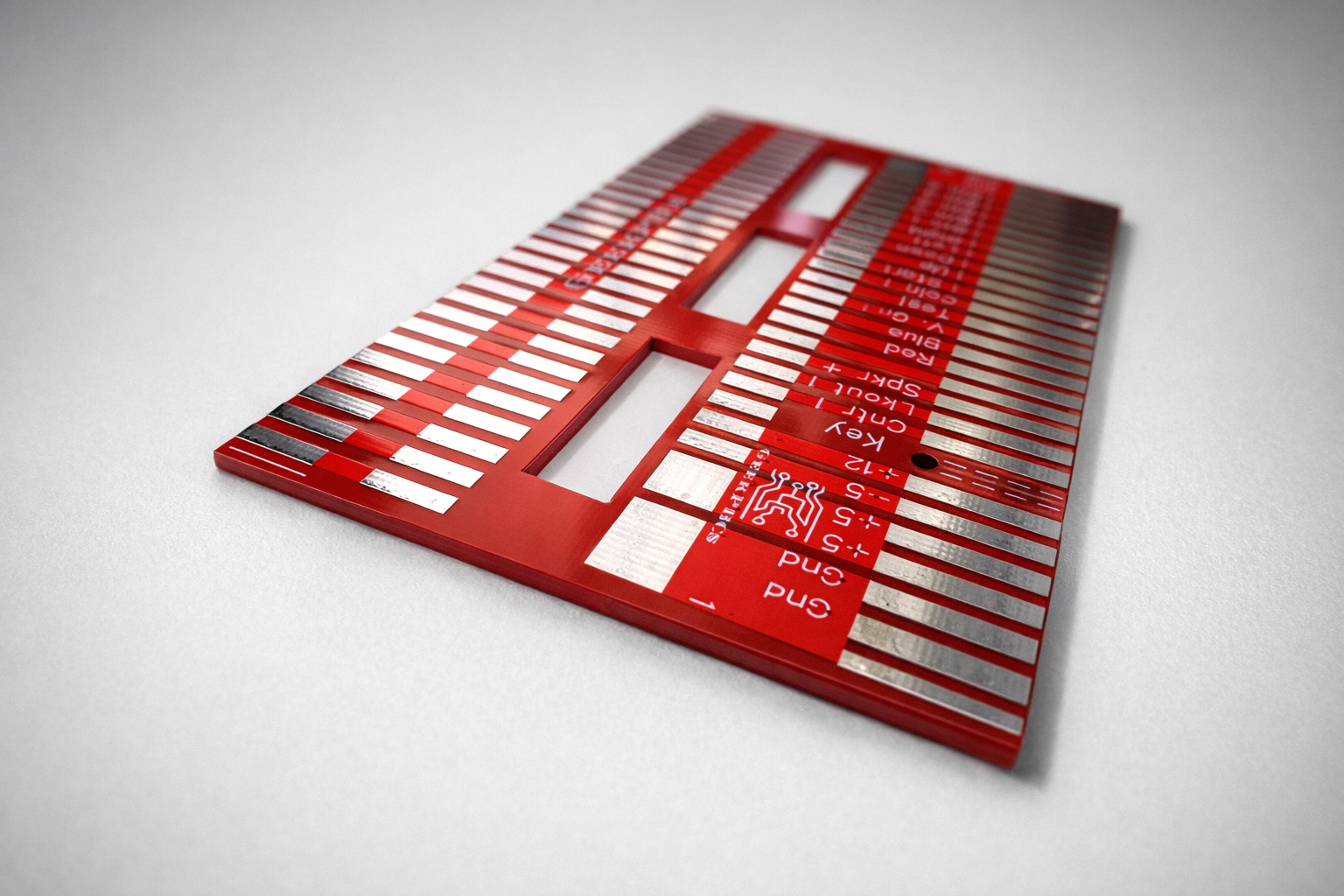 Blank JAMMA adapter biscuit for DIY arcade PCB projects and custom game board interfaces.