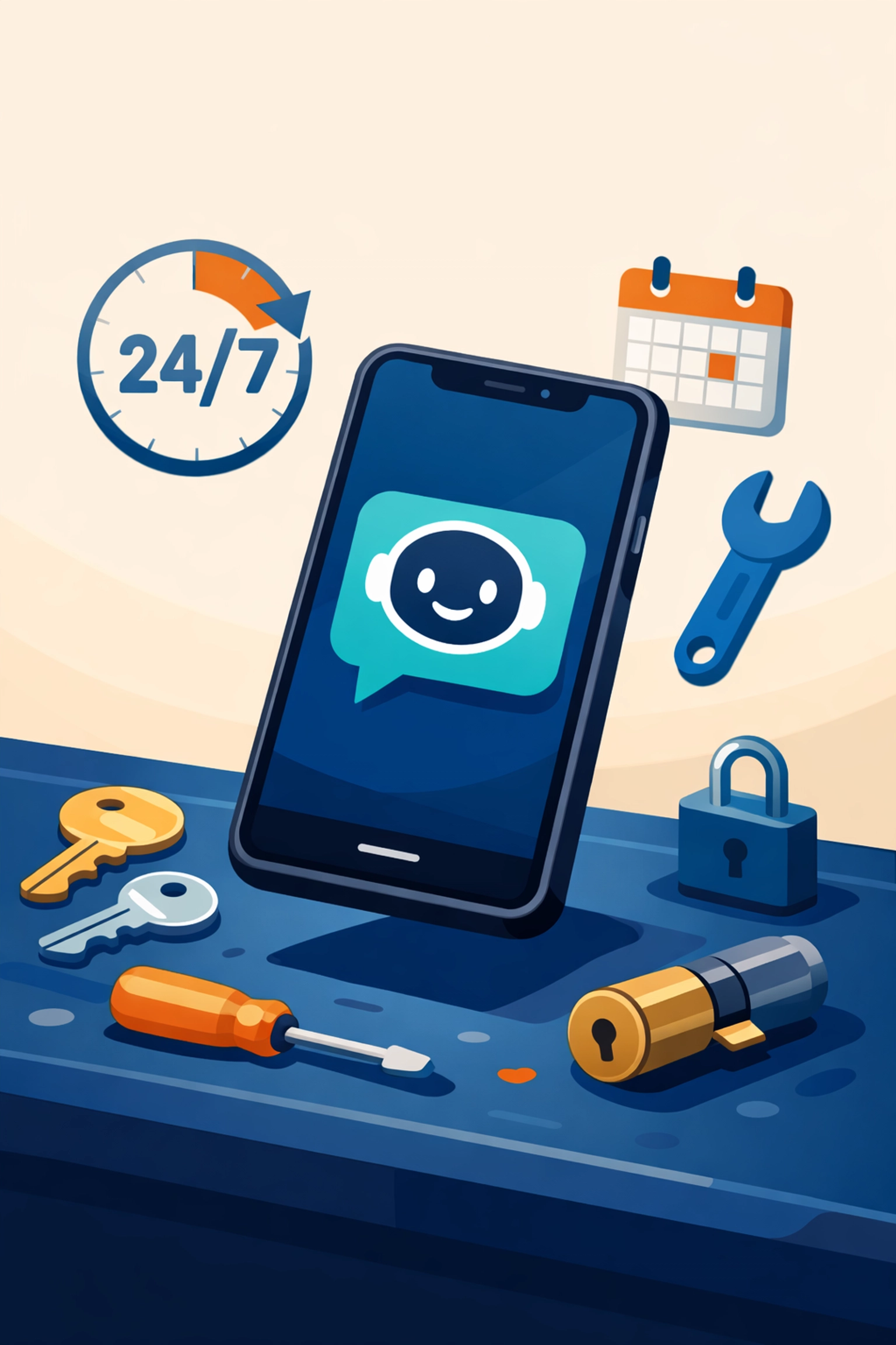 AI-powered phone assistant for locksmith business software with 24/7 automated booking