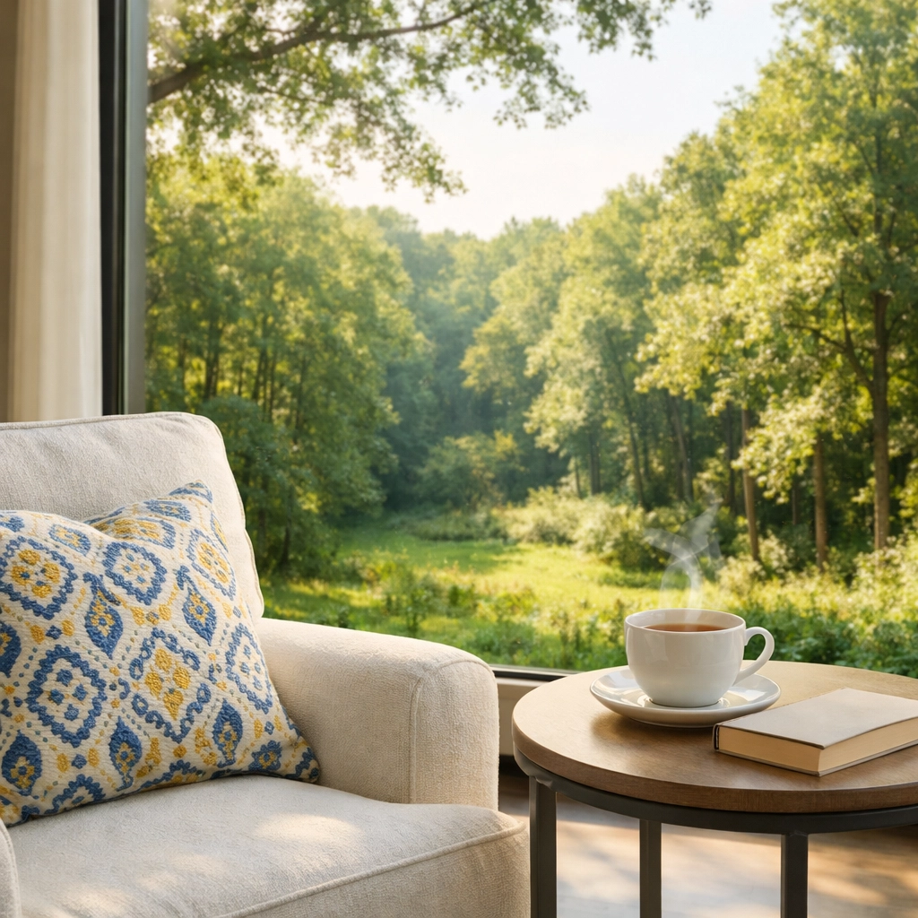 A dust-free Dunstable living room showing the stress-free results of expert house cleaning.