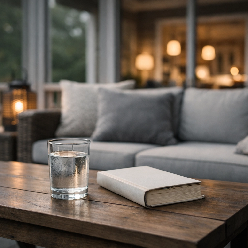 Comfortable outdoor living space illustrating the peace and emotional value of a successful home move.