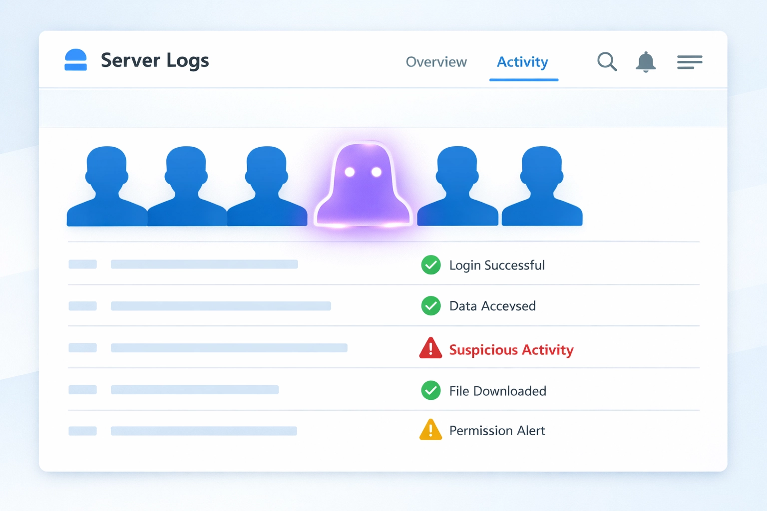 Digital log interface highlighting an identified AI agent ghost for NIST framework accountability.