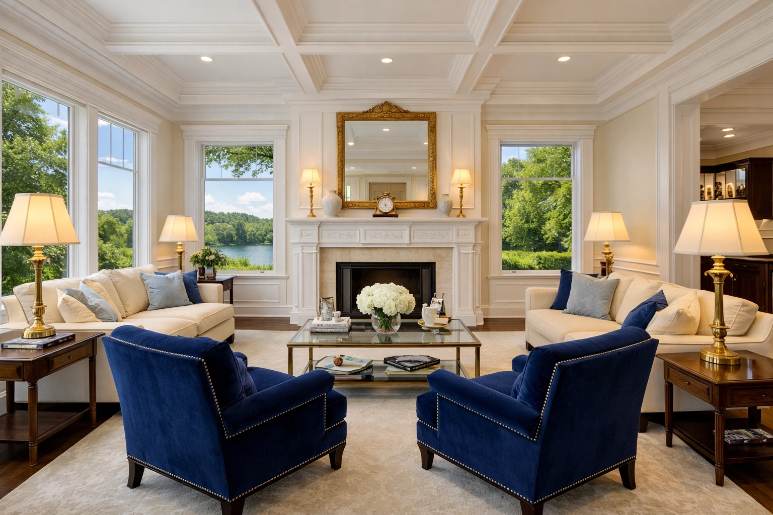 Wellesley Cleaning Secrets revealed in this spotless luxury Colonial living room near Lake Waban.
