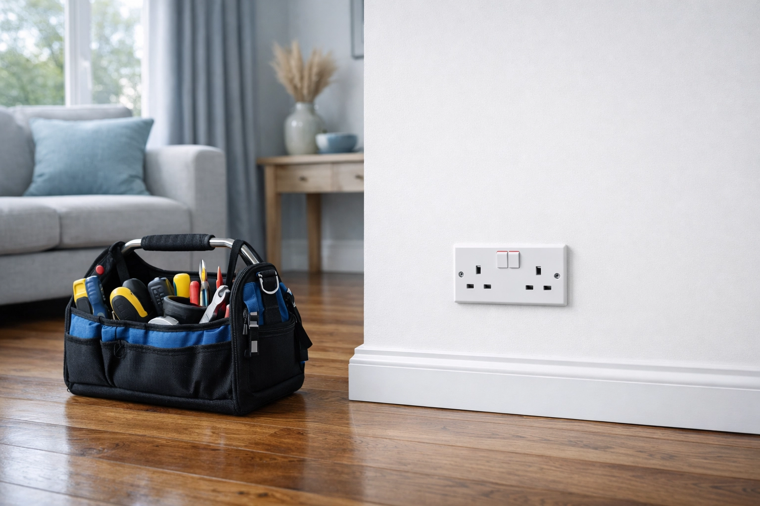 A Dorset rental property prepared for an EICR inspection with clear access to electrical sockets.