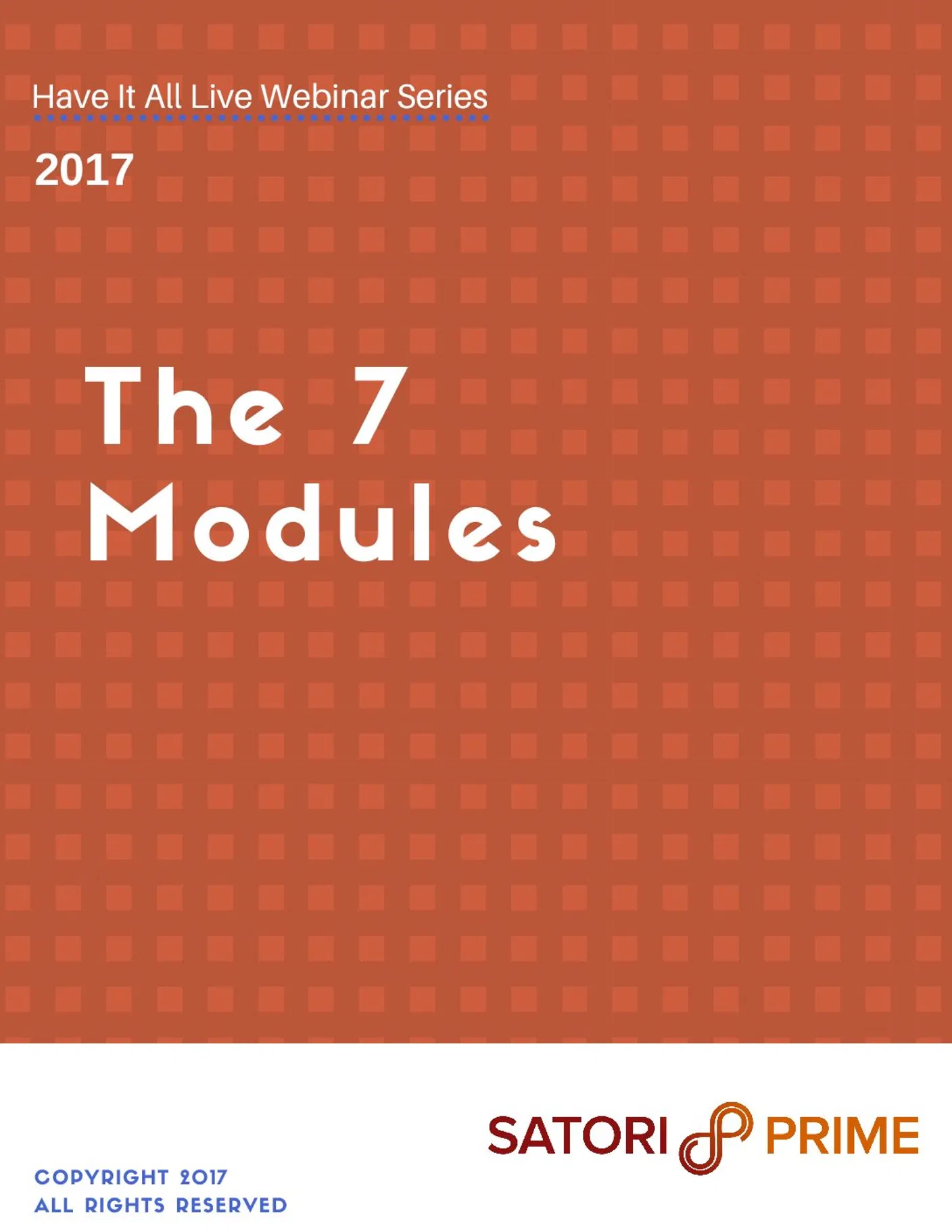 The 7 foundational modules of the Satori Prime approach to transformation