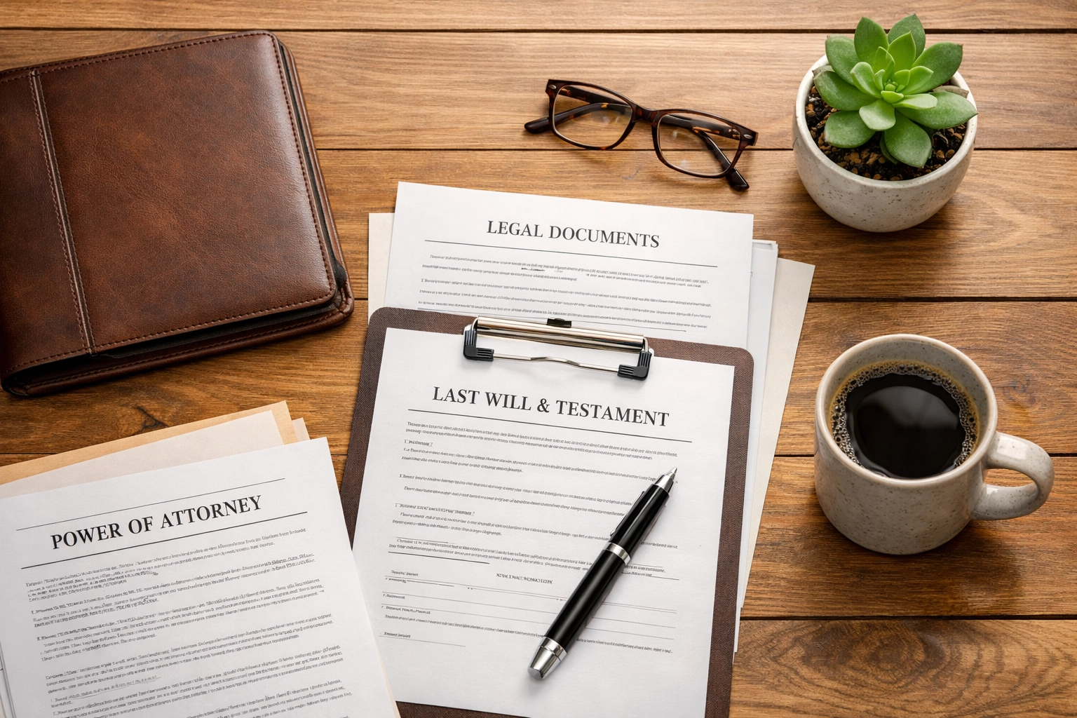 Organized legal documents and divorce paperwork prepared for attorney consultation