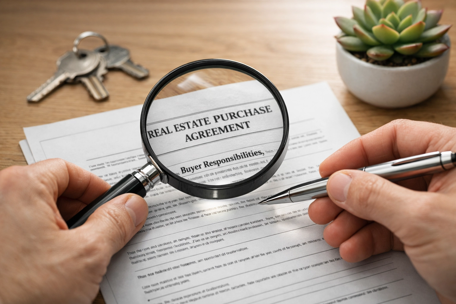 Detailed inspection of real estate deeds and contracts to fix title errors and liens.