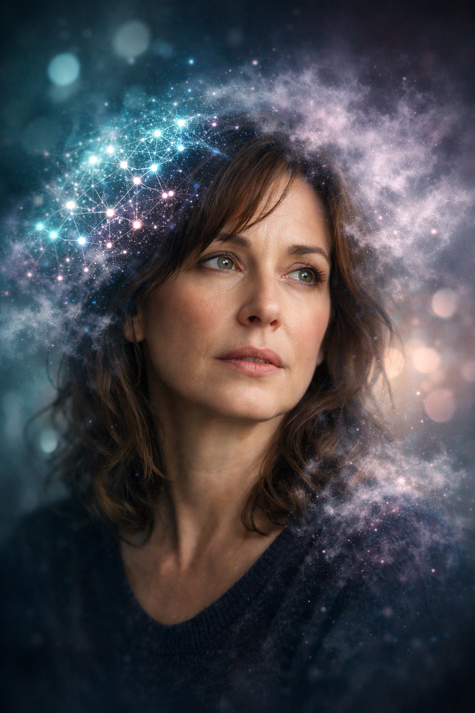 Portrait of a woman representing perimenopause brain fog and cognitive challenges during the transition.