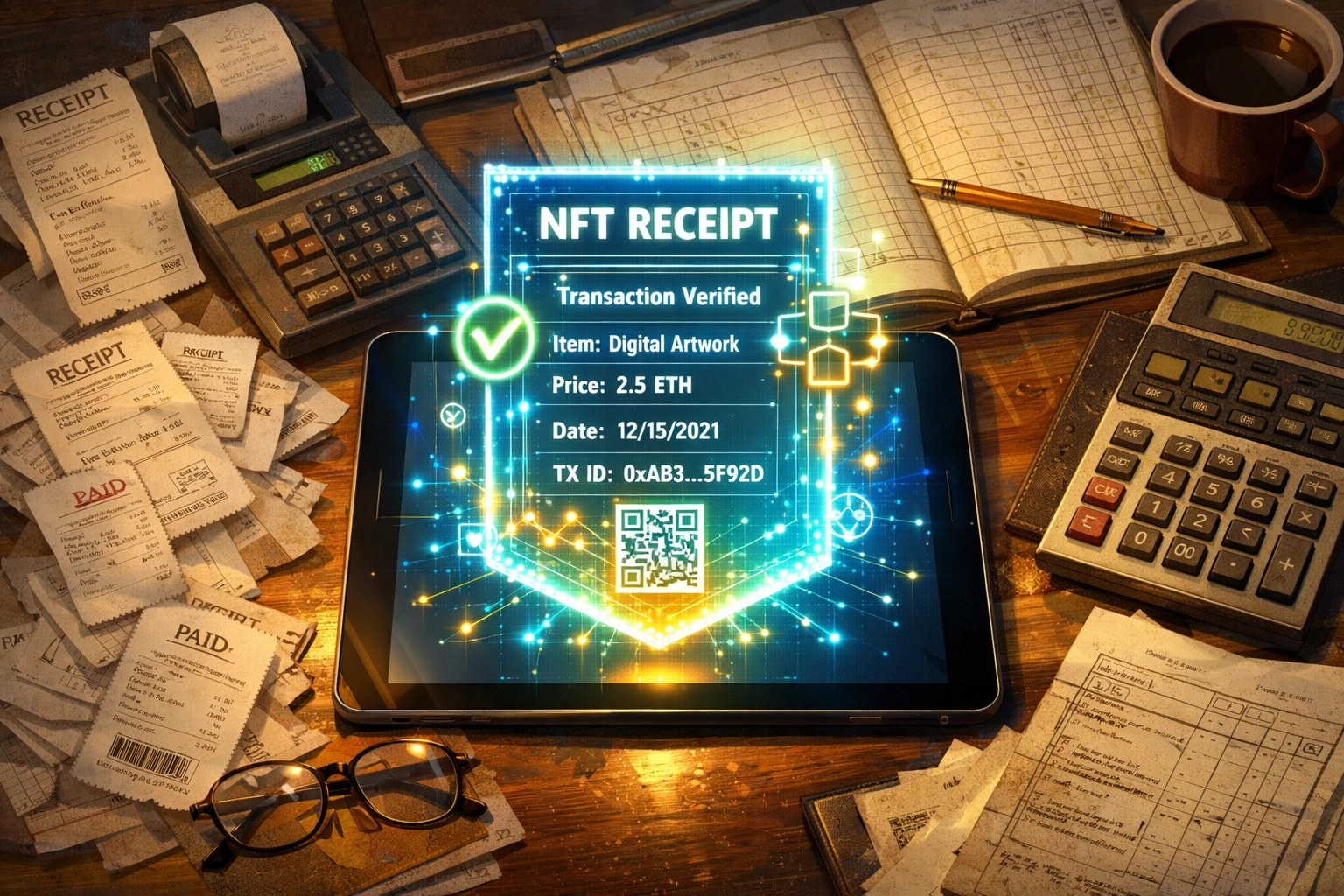 NFT receipt for crypto payments replacing traditional paper accounting methods