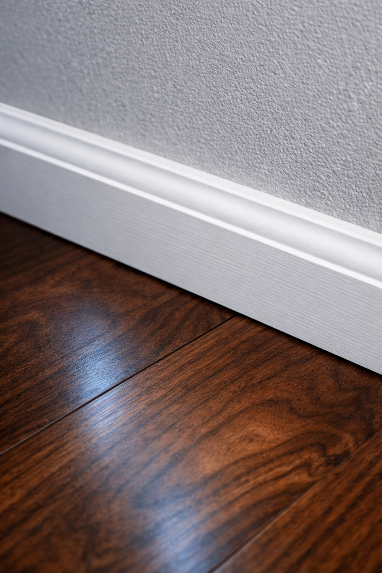 Detailed view of clean wood floors and baseboards after professional house cleaning in Billerica, MA.