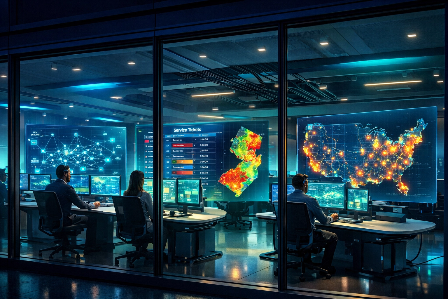 NJTechland operations team managing nationwide IT network from New Jersey headquarters