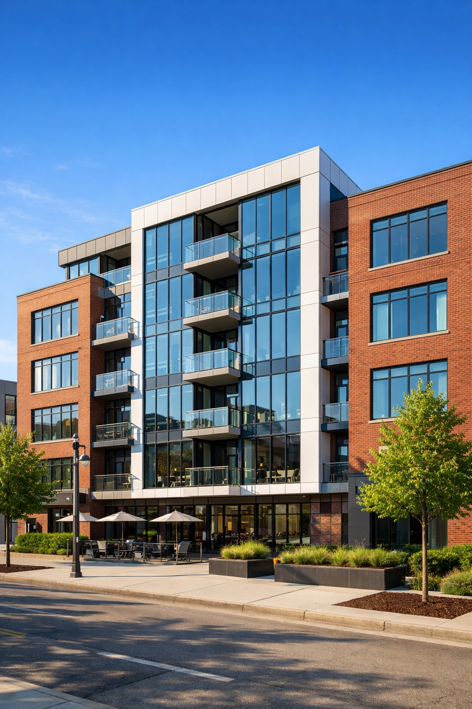 Modern revitalized residential building in Detroit Midtown, showcasing high-quality property turnover standards.