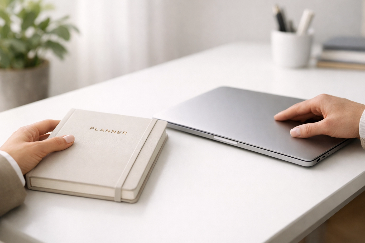 A minimalist workspace representing the strong foundation of a simple and effective CRM setup for scaling.