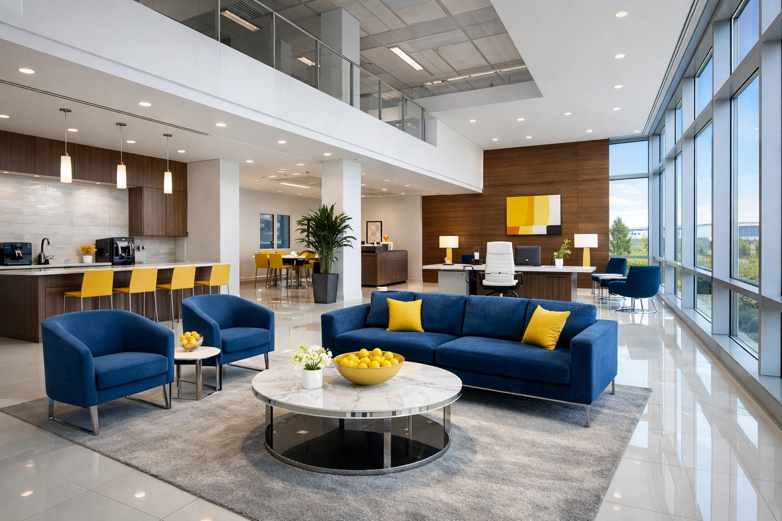 Modern biopharmaceutical office space in Woburn maintained by professional commercial cleaning services.