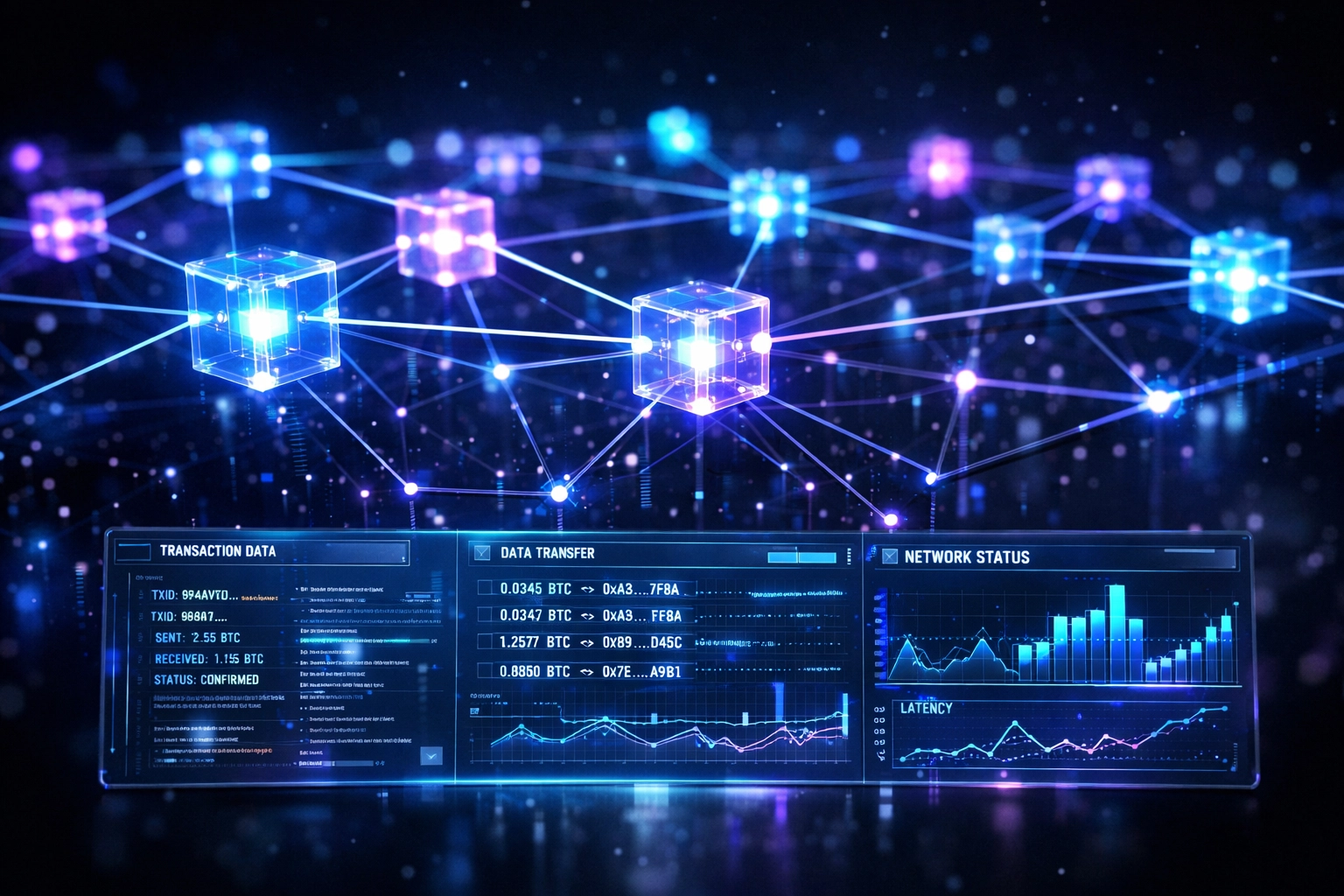LareBlocks Layer 1 blockchain network infrastructure with interconnected nodes for enterprise Web3 payments