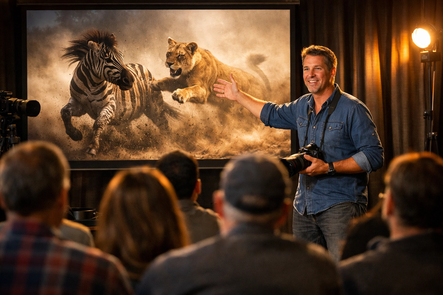 Guest speaker presenting wildlife photography techniques to Saskatoon Photography Club members