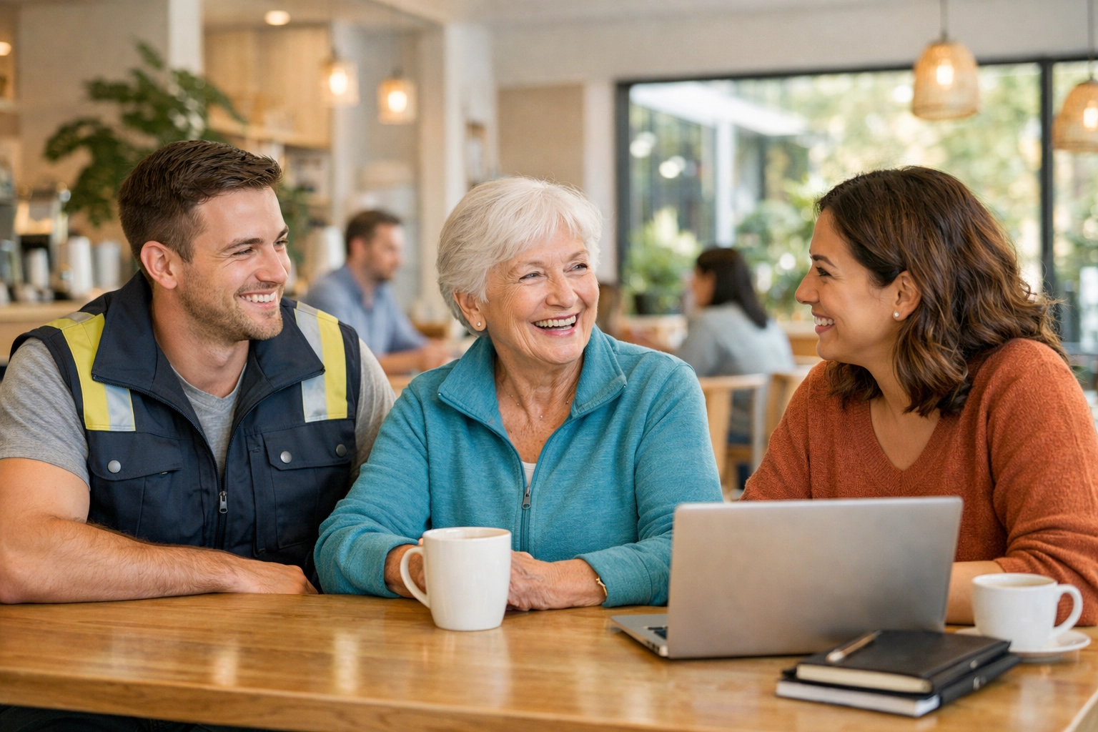 Diverse group of Canadians discussing accessible payday loans with no credit check.