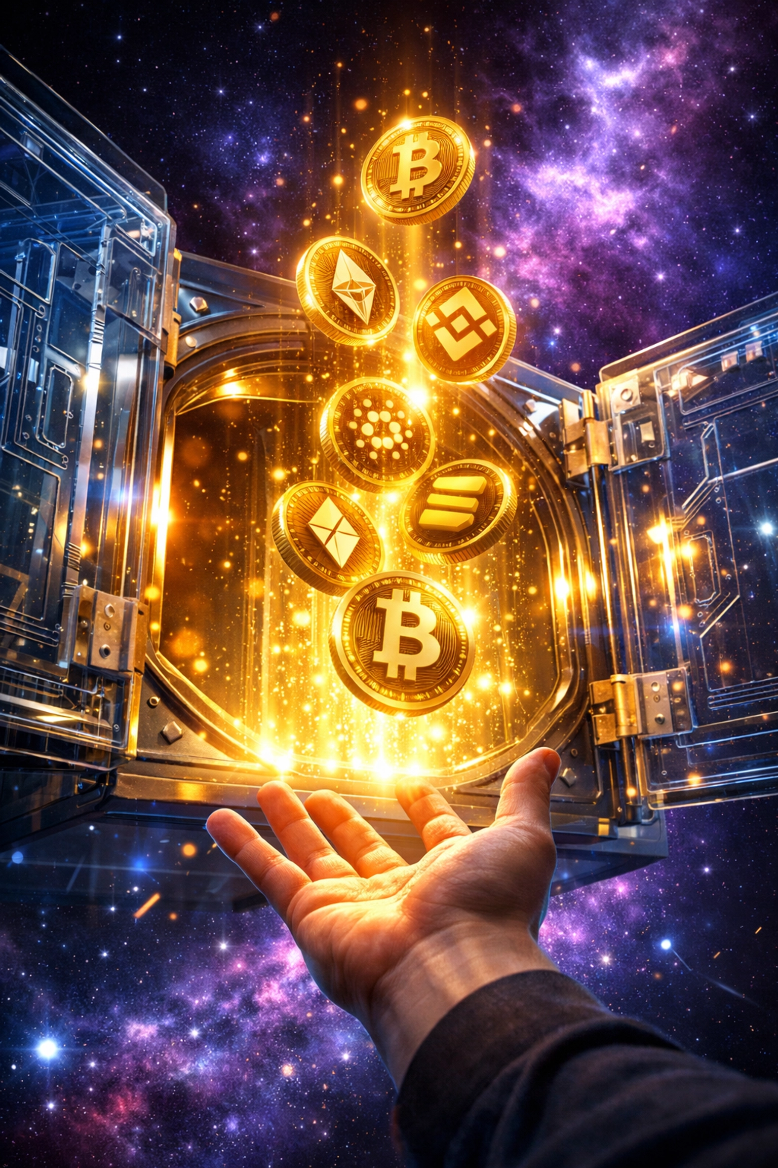 Self-custody crypto wallet with tokens flowing directly to user without intermediaries