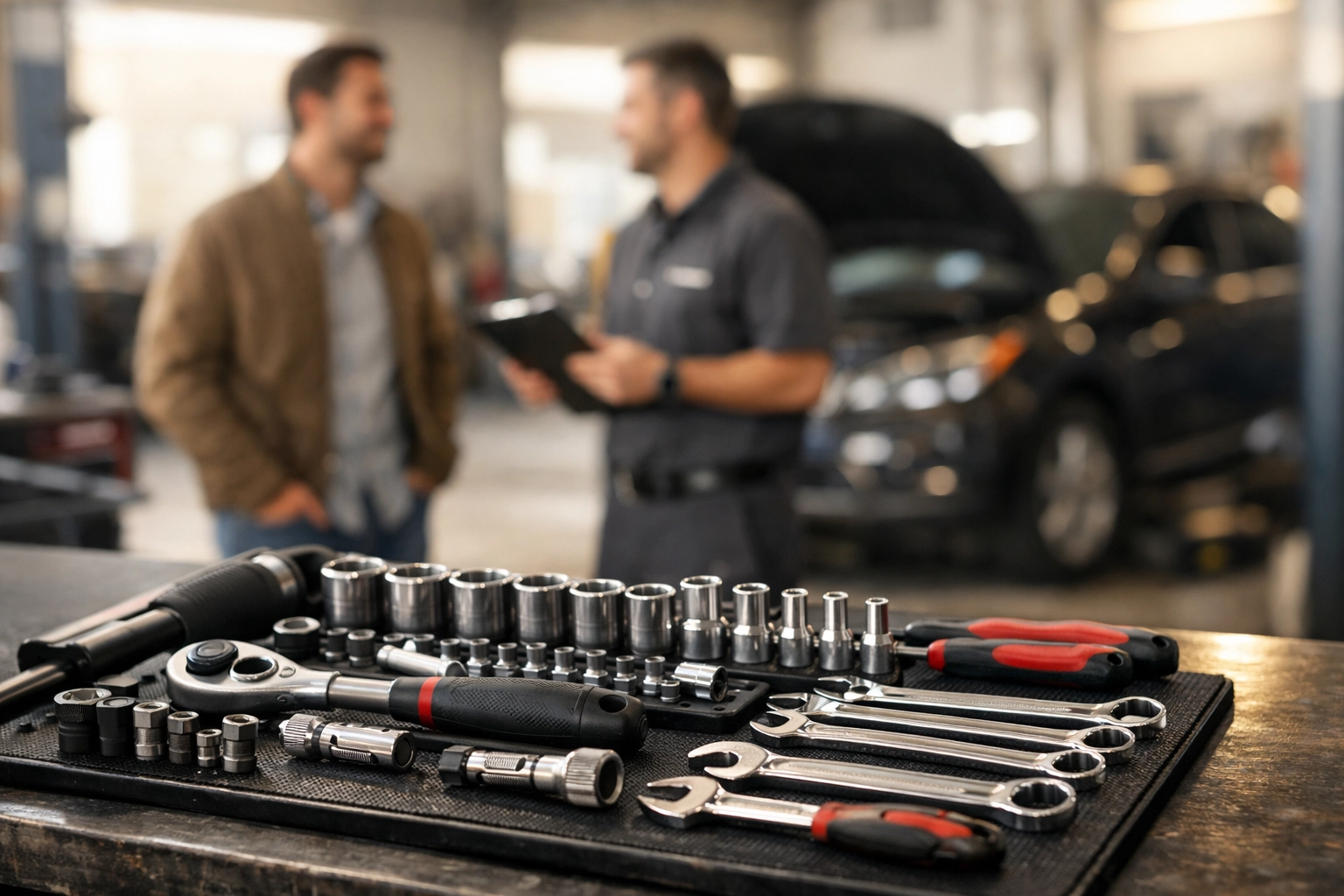 Using a cash loan online in Canada to cover emergency car repair expenses at a shop.