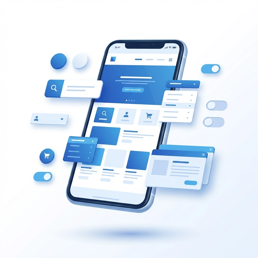 Smartphone displaying a modern, mobile-friendly website interface highlights benefits of mobile-first design