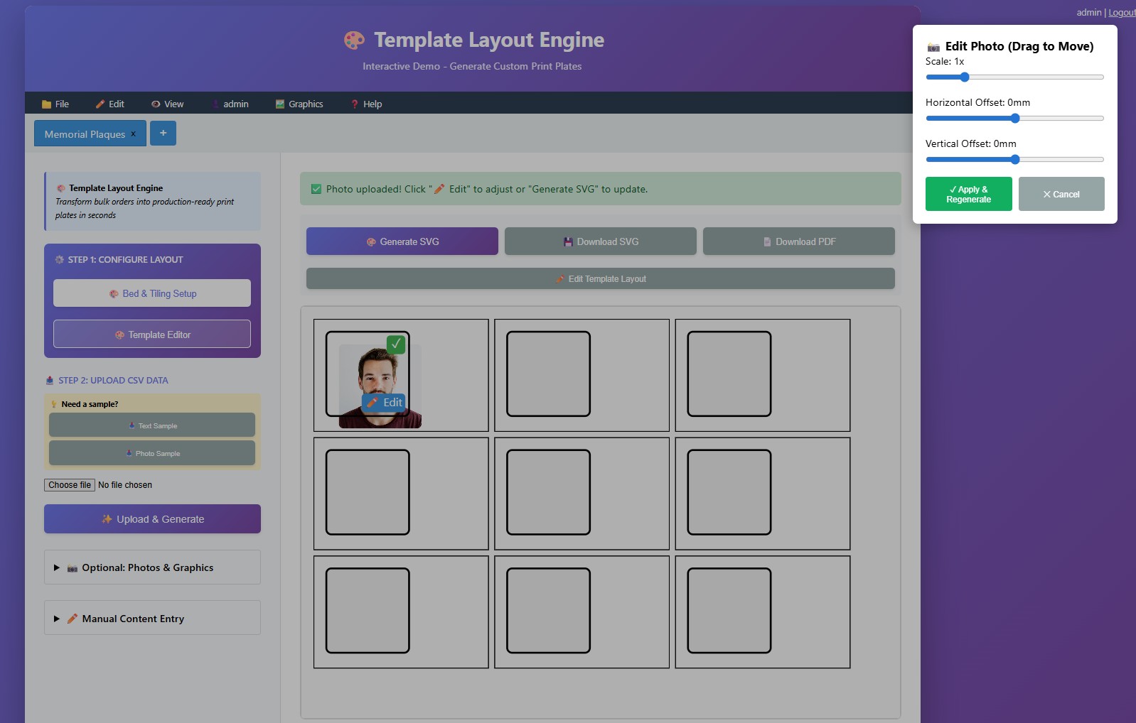 Template Layout Engine