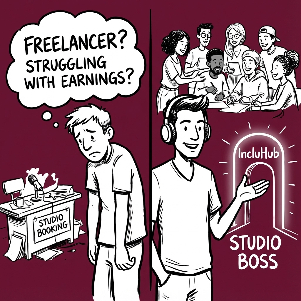 From Studio Booking to Studio Boss: Journey of a Freelance Creator Inside IncluHub