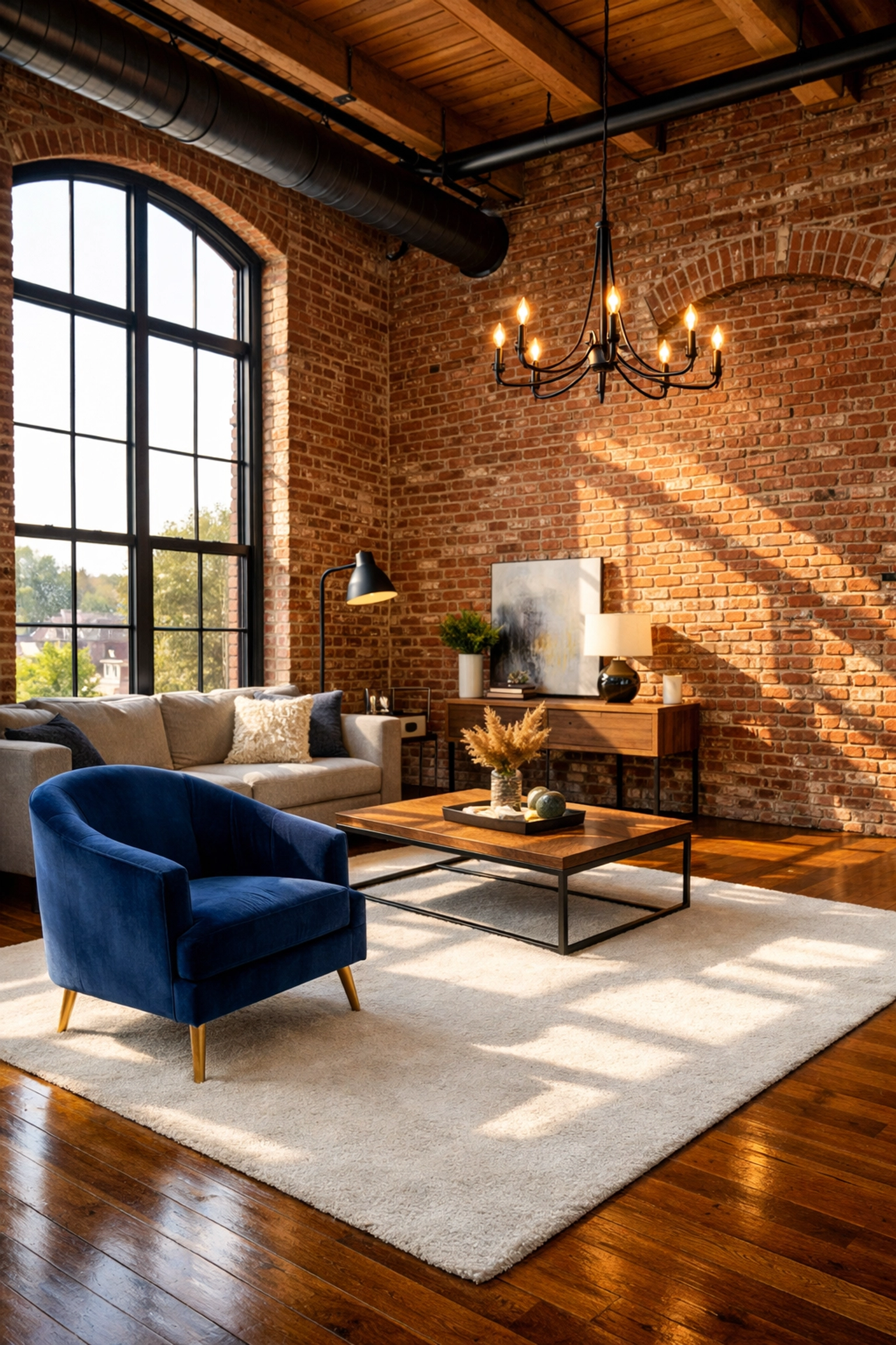 Dust-free luxury loft in a Massachusetts mill building after a professional apartment cleaning service visit.