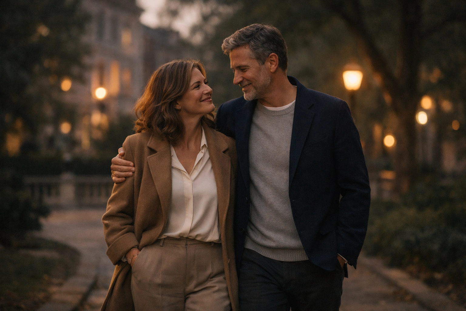 Couple walking together, demonstrating the repair-oriented nature of secure attachment in dating.