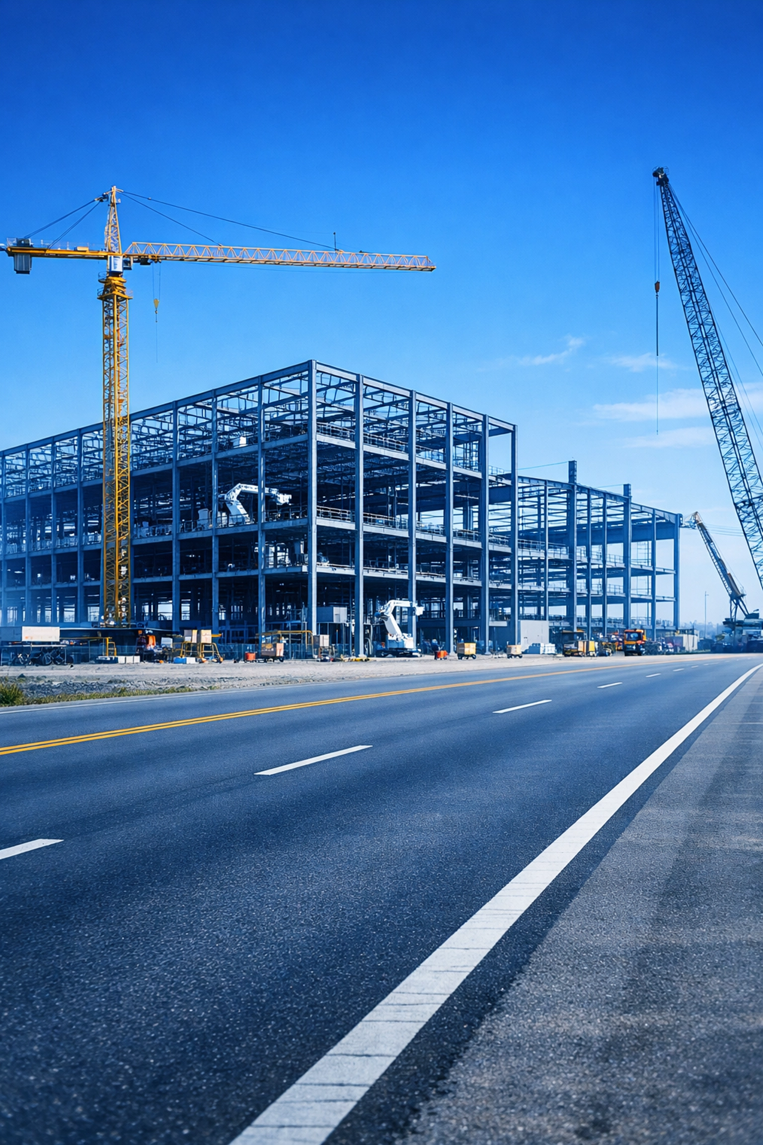 Industrial fulfillment center construction along State Road 82 in North Fort Myers, Florida