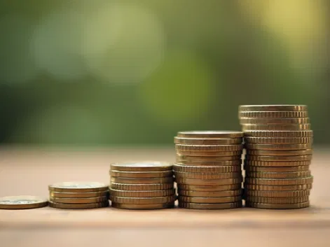 Stacked growth coins representing gradual financial success